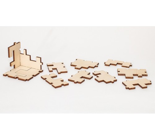 Деревянный конструктор, головоломка EWA Cube 3D puzzle