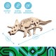 Деревянный конструктор, 3D пазл DROVO Трицератопс БРОН