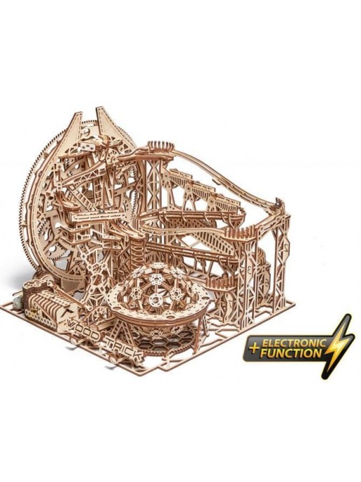 Механическая деревянная сборная модель Wood Trick Бегущий лабиринт Галактика Марбл