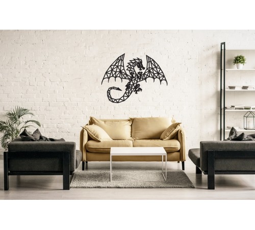 Деревянный декор настенный, панно, сборная модель EWA Design Дракон