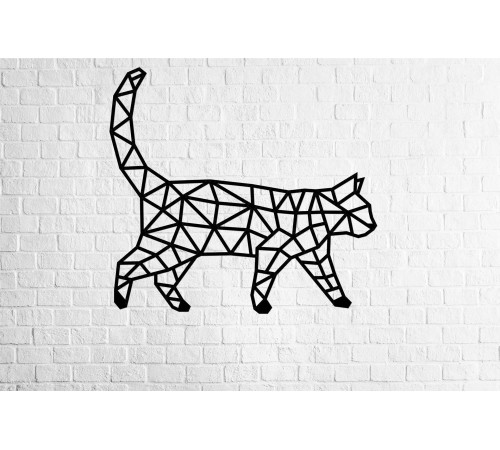 Деревянный декор настенный, панно, сборная модель EWA Design Кошка