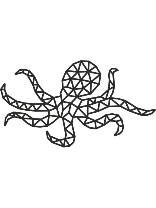 Деревянный декор настенный, панно, сборная модель EWA Design Большой Осьминог