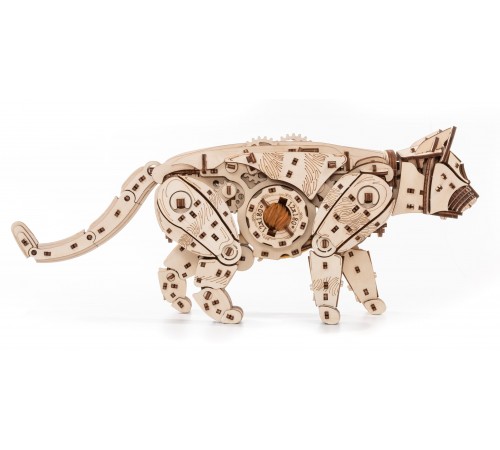 Сборная модель деревянная, конструктор 3D EWA Механический Кот (Кошка)