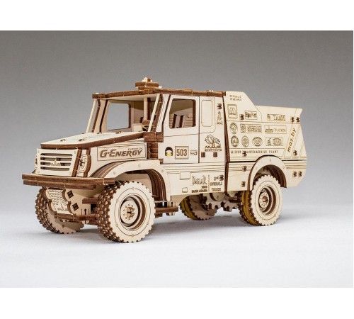 Сборная модель из дерева 3D EWA МАЗ-6440RR (заводной)