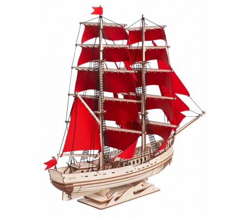 Сборная модель из дерева Lemmo Корабль с парусами "Секрет Океана"