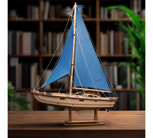 Сборная модель из дерева Lemmo Корабль Парусная Яхта "Лазурный ветер"