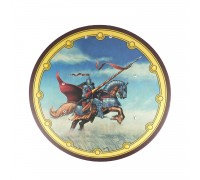 Круглый деревянный щит детский Всадник с копьем