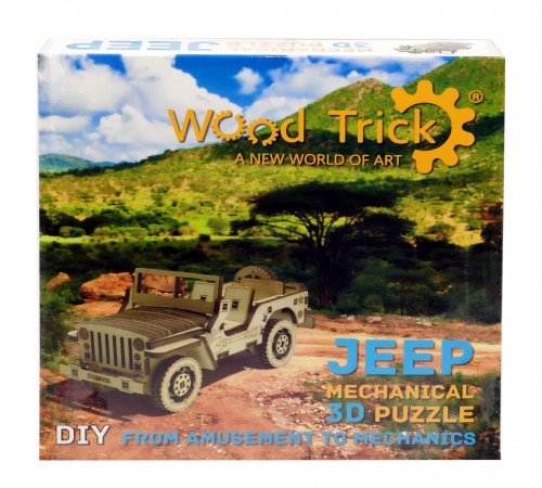 Механический 3D-пазл из дерева Wood Trick Джип