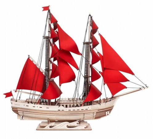 Сборная модель из дерева Lemmo Корабль с парусами "Секрет Океана"