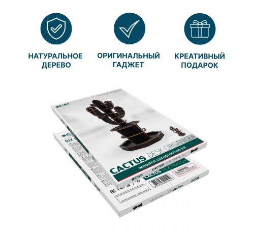 Сборная модель EWA Design "Настольный органайзер Кактус (черный)" Сборная модель EWA Design "Настольный органайзер Кактус (черный)"