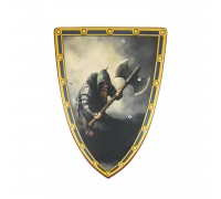 Треугольный деревянный щит детский Дварф с топором