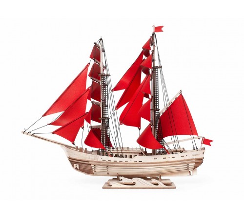 Сборная модель из дерева Lemmo Корабль с парусами "Секрет Океана"