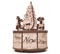 Сборная музыкальная шкатулка Wood Trick Карусель Санты