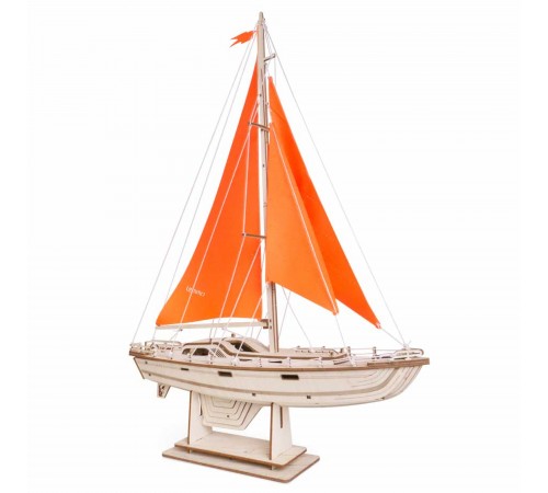 Сборная модель из дерева Lemmo Корабль Парусная Яхта "Оранжевый бриз"