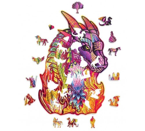 Деревянный пазл Wood Trick Волшебный Дракон (35x24 см)