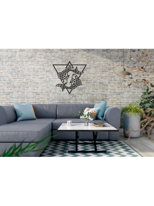Деревянный декор настенный, панно, сборная модель EWA Design Знаки Зодиака Рыбы
