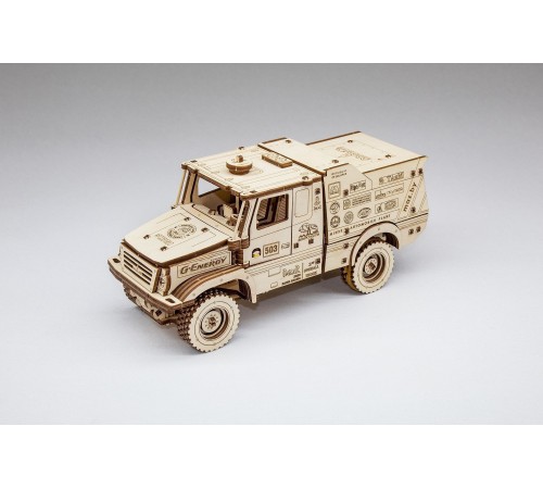 Сборная модель из дерева 3D EWA МАЗ-6440RR (заводной)