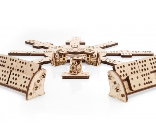 Сборная деревянная настольная игра 3D EWA Домино Мексиканский поезд
