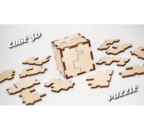 Деревянный конструктор, головоломка EWA Cube 3D puzzle