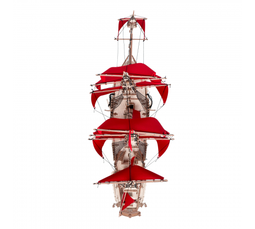 Сборная модель из дерева Lemmo Корабль Утренняя Звезда (красные паруса)