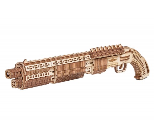 Механическая деревянная сборная модель Wood Trick Дробовик SG-12 Shotgun