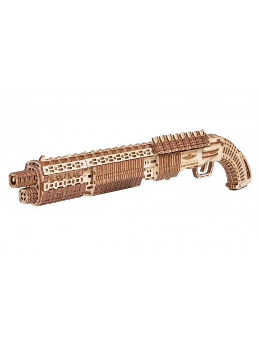 Механическая деревянная сборная модель Wood Trick Дробовик SG-12 Shotgun