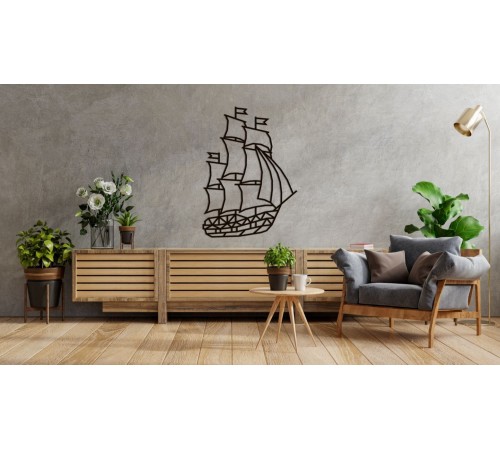 Деревянный декор настенный, панно, сборная модель EWA Design Корабль (Парусник)