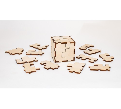Деревянный конструктор, головоломка EWA Cube 3D puzzle