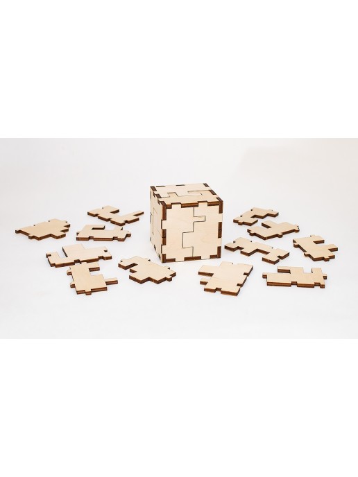 Деревянный конструктор, головоломка EWA Cube 3D puzzle