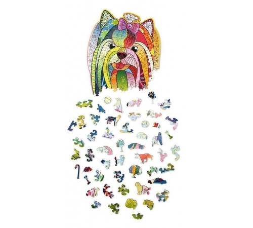 Деревянный пазл Wood Trick Нью-Йоркшир с кристаллами Swarovski ®, в подарочной упаковке, большой размер 45x34 см