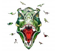 Деревянный пазл EWA Динозавр T-REX, S 28x17 см, головоломка