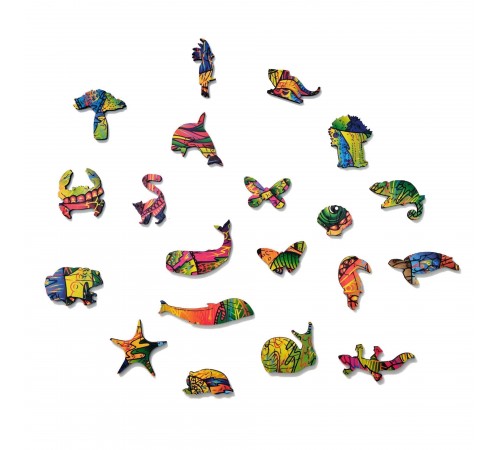 Деревянный пазл Wood Trick Красочный Хамелеон (34x30 см)