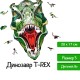 Деревянный пазл EWA Динозавр T-REX, S 28x17 см, головоломка