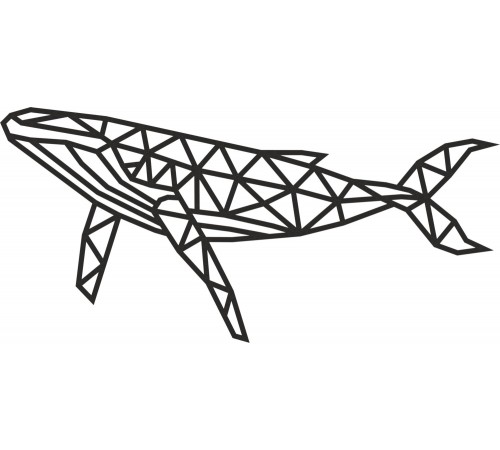 Деревянный декор настенный, панно, сборная модель EWA Design Большой Кит