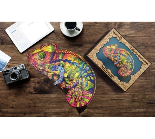 Деревянный пазл Wood Trick Красочный Хамелеон (34x30 см)