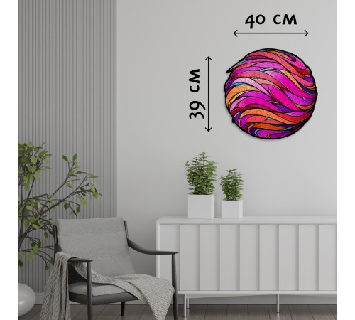 Деревянный фигурный пазл EWA Розовая планета L (40x39 см)