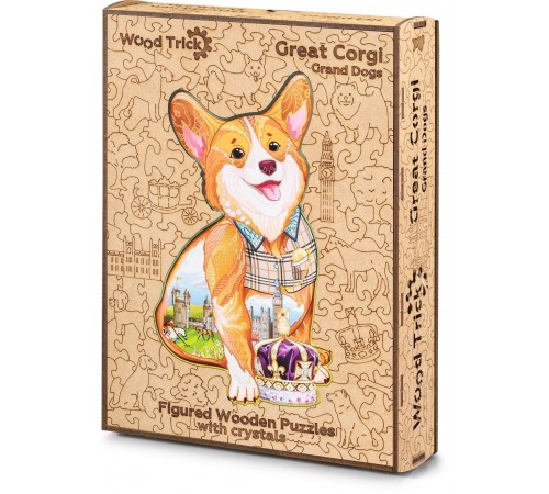 Деревянный пазл Wood Trick Величественный Корги (46x26 см)