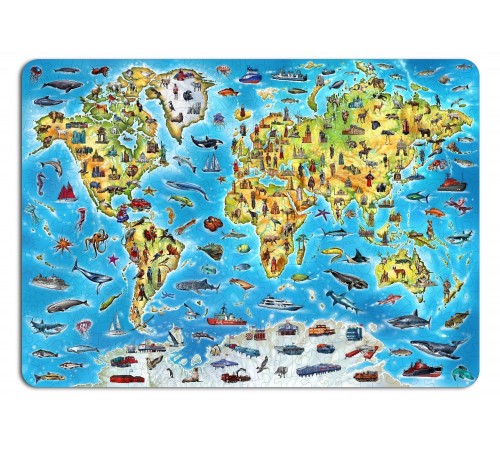 Деревянный пазл EWA Большая карта мира, 55x40 см, 501 деталь