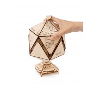 Конструктор деревянный 3D EWA Глобус Икосаэдр с секретом (шкатулка, сейф)