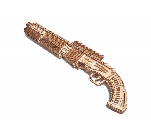 Механическая деревянная сборная модель Wood Trick Дробовик SG-12 Shotgun
