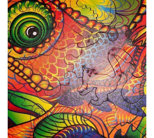 Деревянный пазл Wood Trick Красочный Хамелеон (34x30 см)