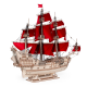 Сборная модель из дерева Lemmo Корабль Утренняя Звезда (красные паруса)