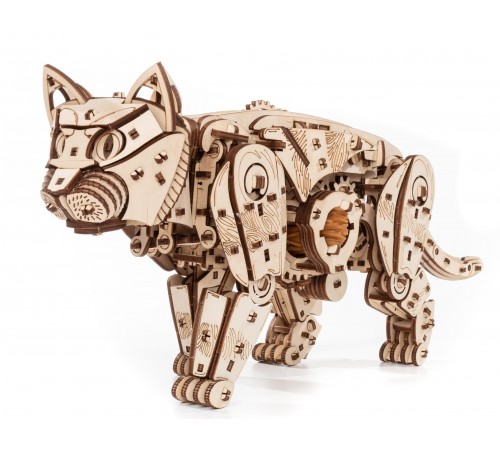 Сборная модель деревянная, конструктор 3D EWA Механический Кот (Кошка)