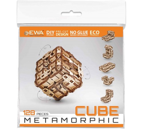 Деревянный конструктор, головоломка EWA Метаморфик Куб