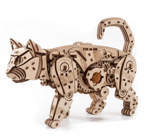 Сборная модель деревянная, конструктор 3D EWA Механический Кот (Кошка)