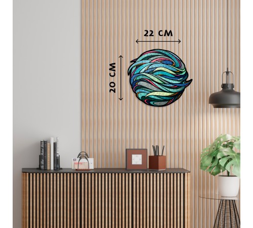 Деревянный фигурный пазл EWA Голубая планета S (20x22 см)