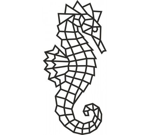 Деревянный декор настенный, панно, сборная модель EWA Design Морской Конек