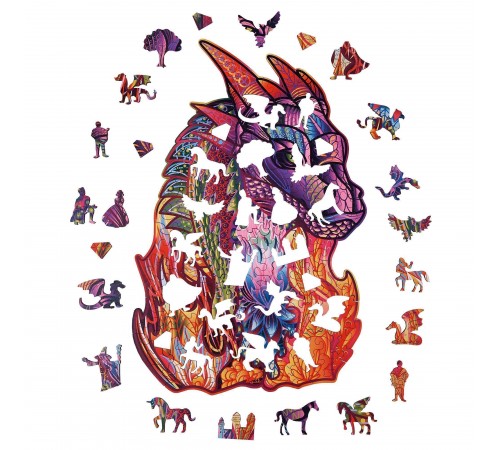 Деревянный пазл Wood Trick Волшебный Дракон (35x24 см)