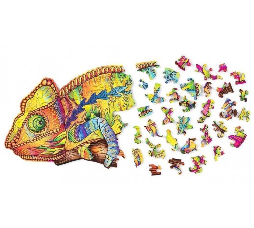 Деревянный пазл Wood Trick Красочный Хамелеон (34x30 см)