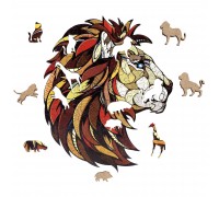 Деревянный, фигурный пазл EWA Лев L 41x37 см